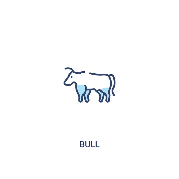 Bull concept 2 gekleurd pictogram. eenvoudige illustratie van het lijn element. O — Stockvector