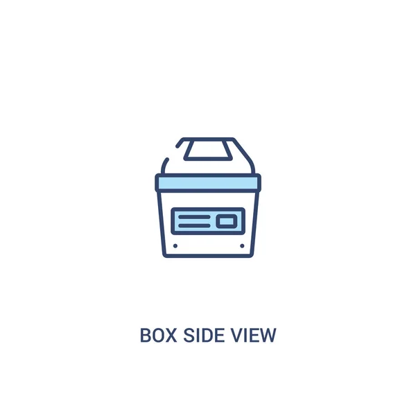 Tampilan sisi kotak konsep 2 ikon berwarna. ilustrasi elemen baris sederhana - Stok Vektor