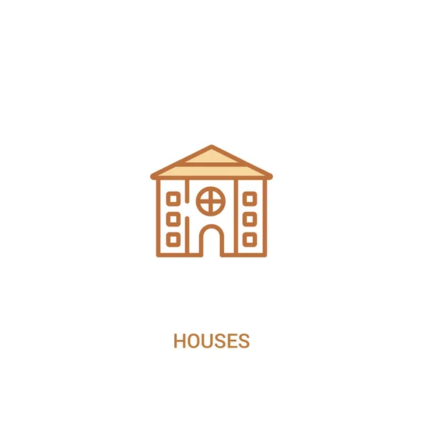 Concept maisons 2 icône de couleur. illustration simple d'élément de ligne . — Image vectorielle