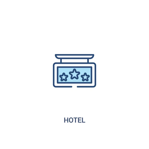 Hotelkonzept 2 farbiges Symbol. einfache Linienelement-Illustration. — Stockvektor