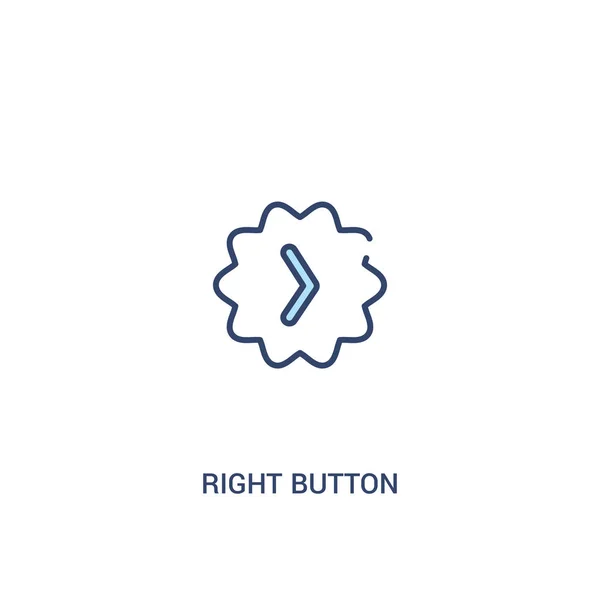 Right button concept 2 colored icon. simple line element illustr — Stock Vector