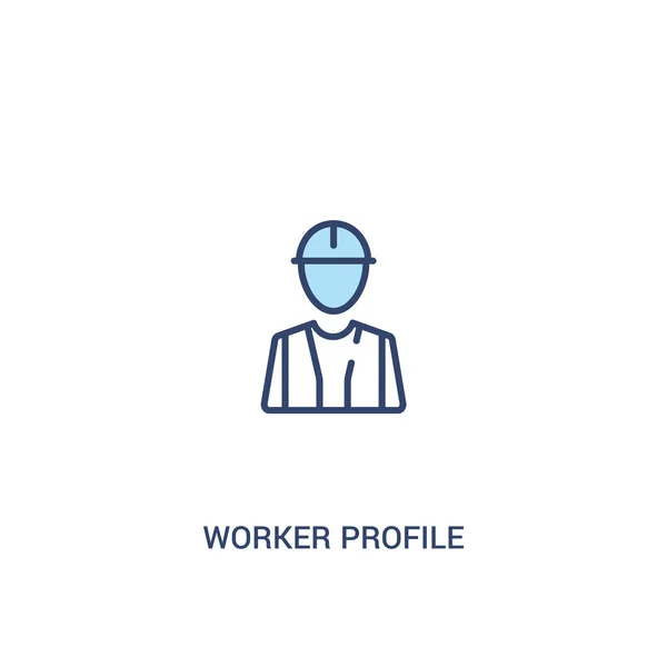 Konsep profil pekerja 2 ikon berwarna. ilus elemen baris sederhana - Stok Vektor