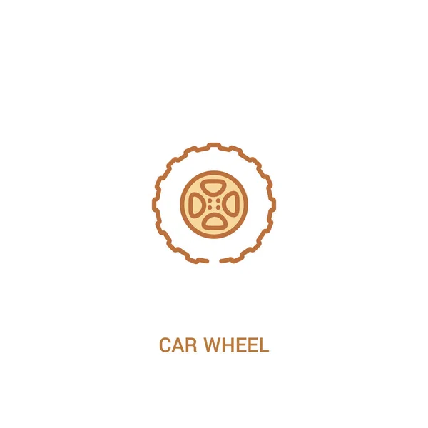 Car Wheel Concept 2 farbiges Symbol. einfaches Linienelement illustriert — Stockvektor
