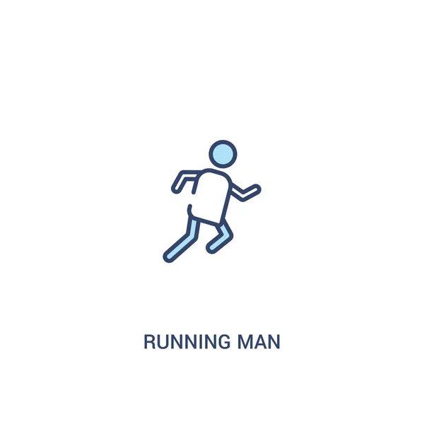 Running man concept 2 colored icon. simple line element illustra — Stock Vector
