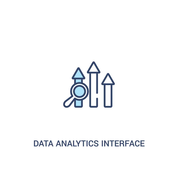 Concepto de interfaz de análisis de datos 2 icono de color. línea simple ele — Archivo Imágenes Vectoriales