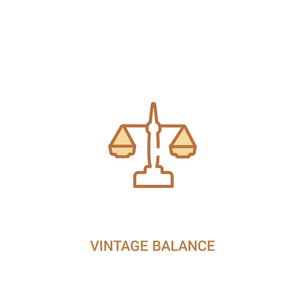 Concepto de equilibrio vintage 2 icono de color. elemento de línea simple illu — Vector de stock