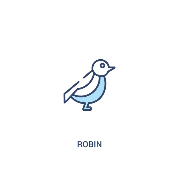 Robin concept 2 icône de couleur. illustration simple d'élément de ligne . — Image vectorielle