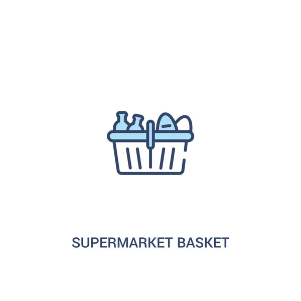 Supermarkt mand concept 2 gekleurd icoon. eenvoudig lijn element i — Stockvector