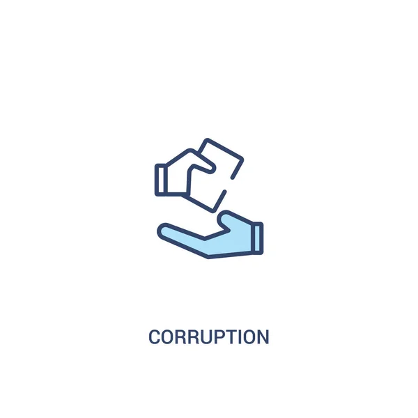 Concepto de corrupción 2 icono de color. elemento de línea simple illustrat — Vector de stock