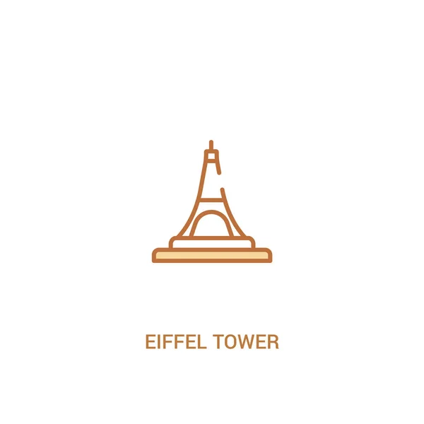 Eiffel torre conceito 2 ícone colorido. elemento de linha simples illustr —  Vetores de Stock