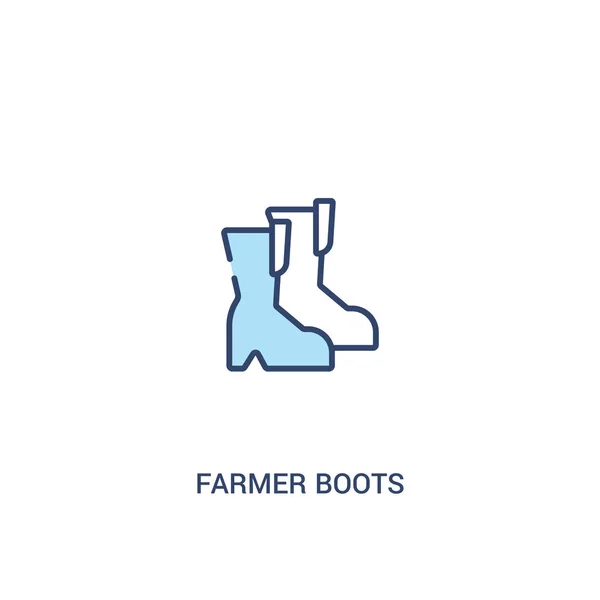 Agricultor botas conceito 2 ícone colorido. elemento de linha simples illustr — Vetor de Stock