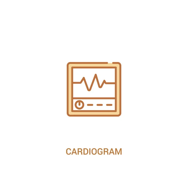 Cardiograma concepto 2 icono de color. elemento de línea simple illustrat — Vector de stock
