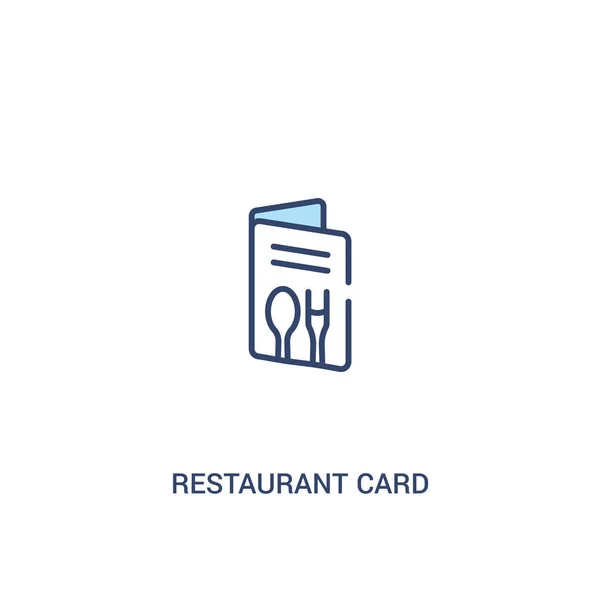 Conceito de cartão de restaurante 2 ícone colorido. elemento de linha simples illu — Vetor de Stock