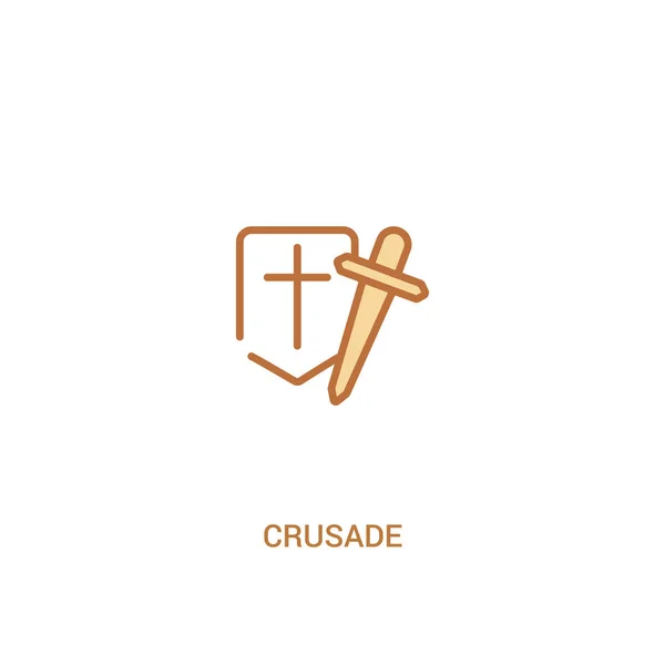 Concepto de cruzada 2 icono de color. ilustración simple elemento de línea — Vector de stock