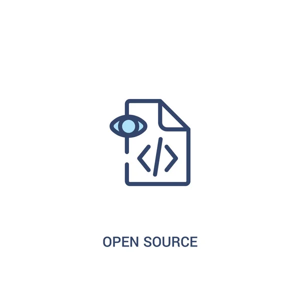 Open source concept 2 icône de couleur. élément de ligne simple illustra — Image vectorielle