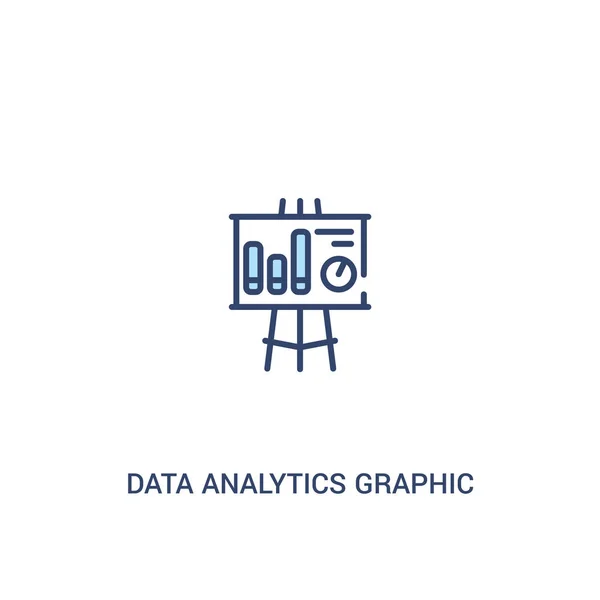 Gráfico de análise de dados em um conceito de tela de apresentação 2 colore — Vetor de Stock