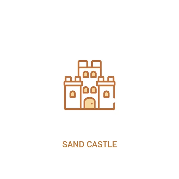 Conceito castelo de areia 2 ícone colorido. elemento de linha simples illustra —  Vetores de Stock