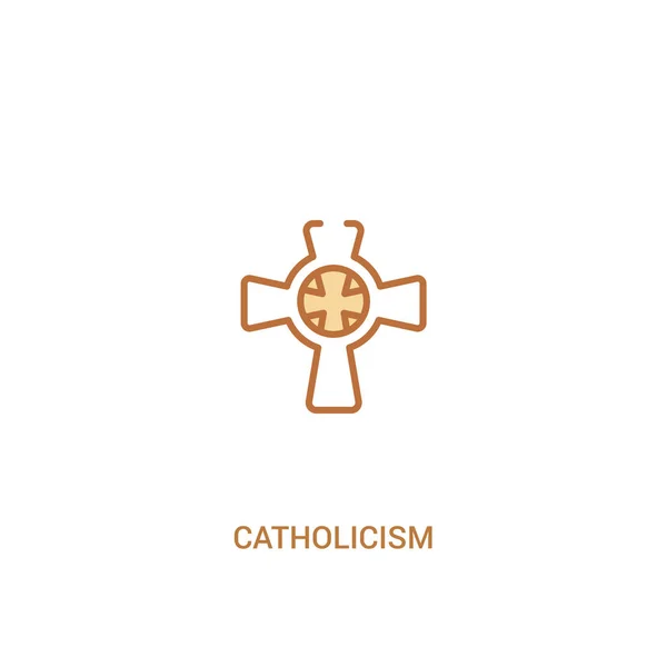 Concepto de catolicismo 2 icono de color. elemento de línea simple illustra — Vector de stock