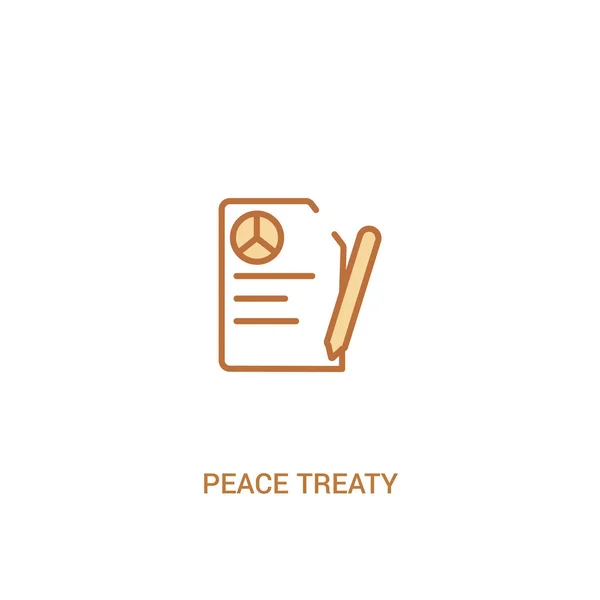 Traité de paix concept 2 icône de couleur. élément de ligne simple illustr — Image vectorielle
