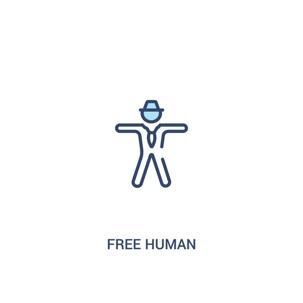 Ücretsiz insan kavramı 2 renkli simge. basit satır öğesi illustrat — Stok Vektör