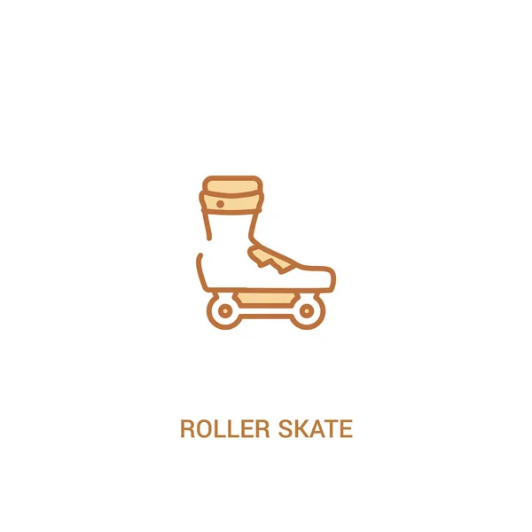 롤러 스케이트 개념 2 컬러 아이콘. 단순 선 요소 일러스트레이터 — 스톡 벡터
