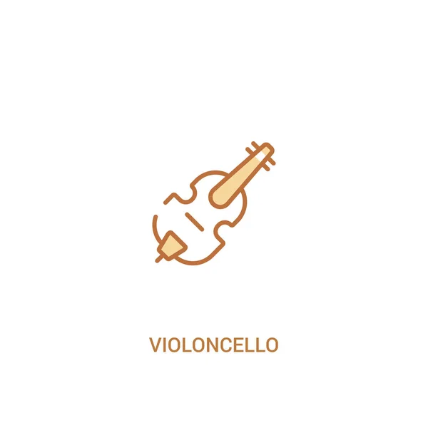 Concepto de violonchelo 2 icono de color. elemento de línea simple illustra — Vector de stock