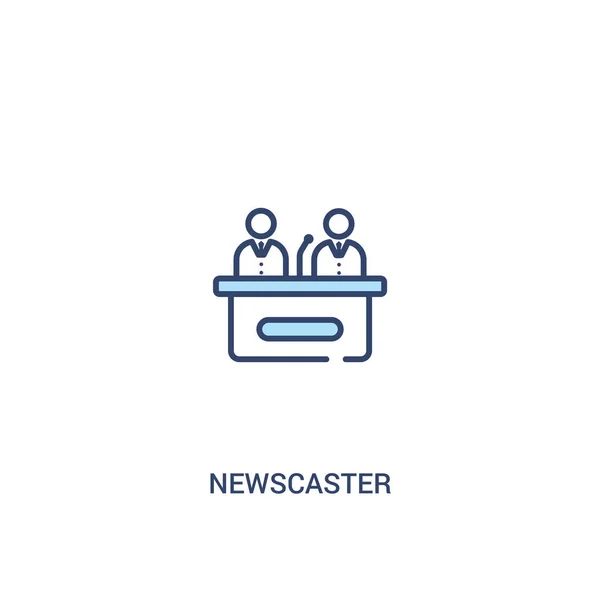 Newscaster concept 2 colored icon. Простой иллюстрат элемента строки — стоковый вектор