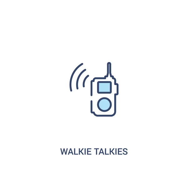 Walkie talkies kavram 2 renkli simge. basit çizgi elemanı illus — Stok Vektör