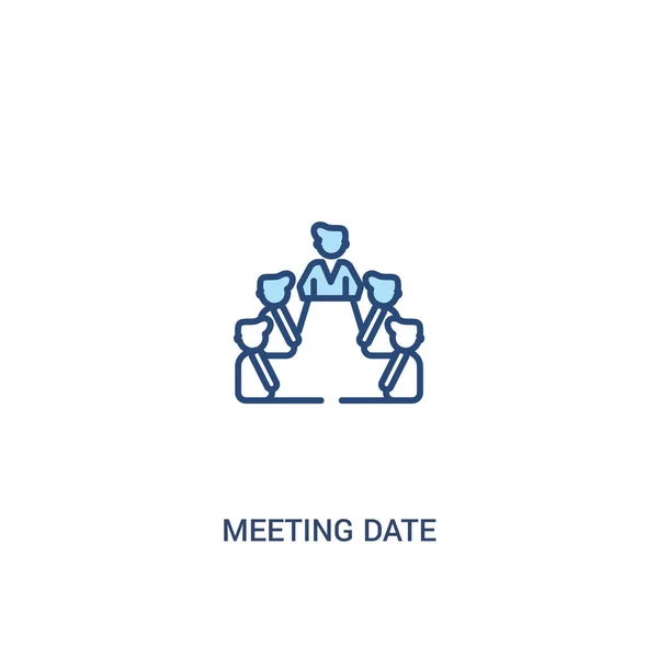 Concepto de fecha de reunión 2 icono de color. elemento de línea simple illustr — Vector de stock