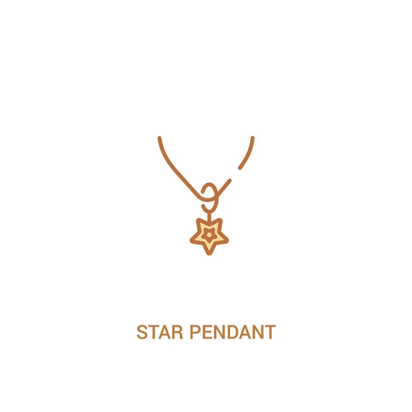 Estrella colgante concepto 2 icono de color. elemento de línea simple illustr — Archivo Imágenes Vectoriales