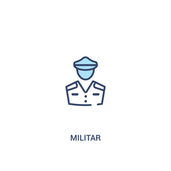 Concepto militar 2 icono de color. ilustración simple elemento de línea — Vector de stock