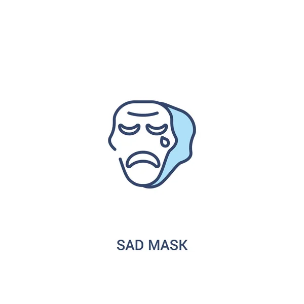 Concepto de máscara triste 2 icono de color. ilustración de elemento de línea simple — Vector de stock