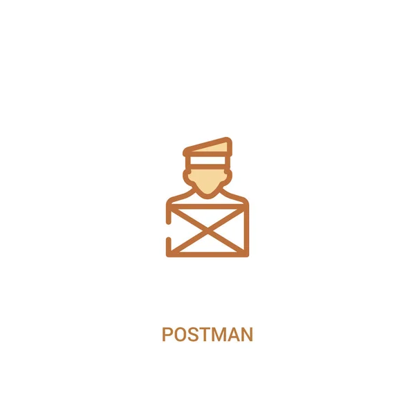 Postacı kavramı 2 renkli simge. basit çizgi elemanı illüstrasyon — Stok Vektör