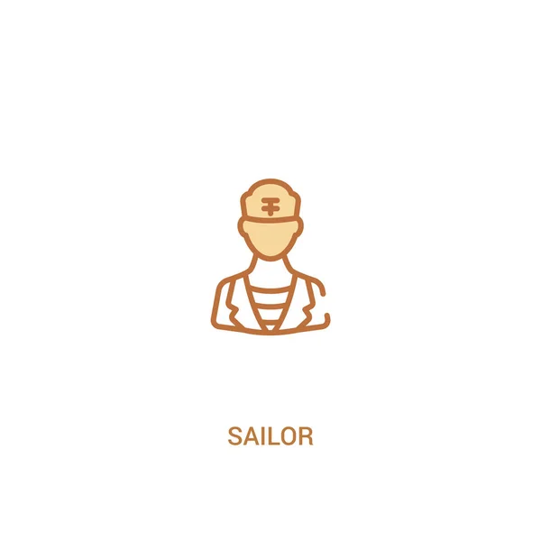 Koncept námořníka 2 Barevná ikona. jednoduchá čára, ilustrace. — Stockový vektor