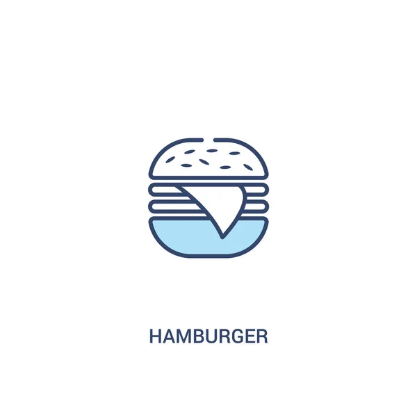 Concepto de hamburguesa 2 icono de color. elemento de línea simple illustrati — Vector de stock