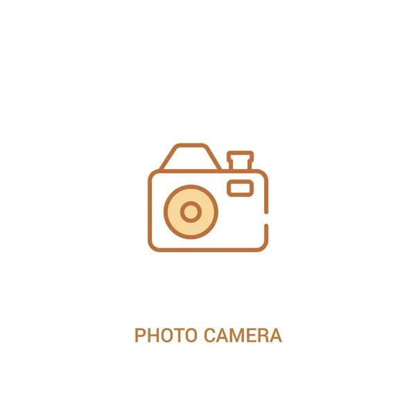 Foto câmera conceito 2 ícone colorido. elemento de linha simples illustr — Vetor de Stock