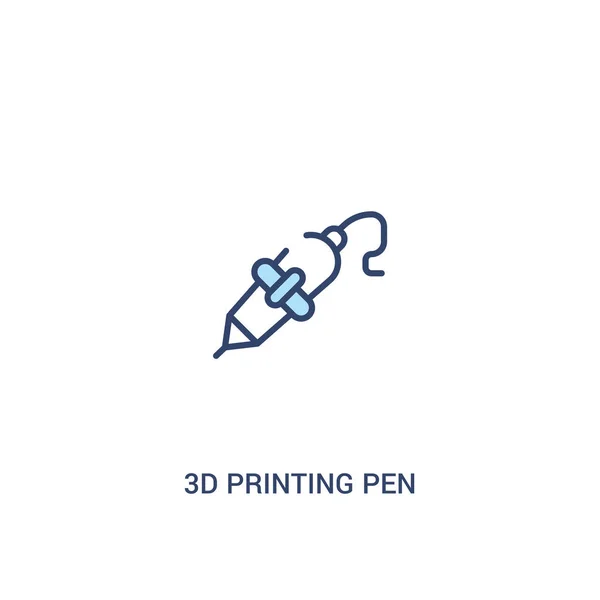 3D εκτύπωση στυλό έννοια 2 έγχρωμο εικονίδιο. απλό στοιχείο γραμμής διάχυσης — Διανυσματικό Αρχείο