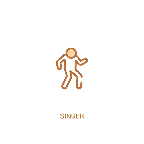 Τραγουδιστή concept 2 έγχρωμο εικονίδιο. εικόνα απλού στοιχείου γραμμής. — Διανυσματικό Αρχείο