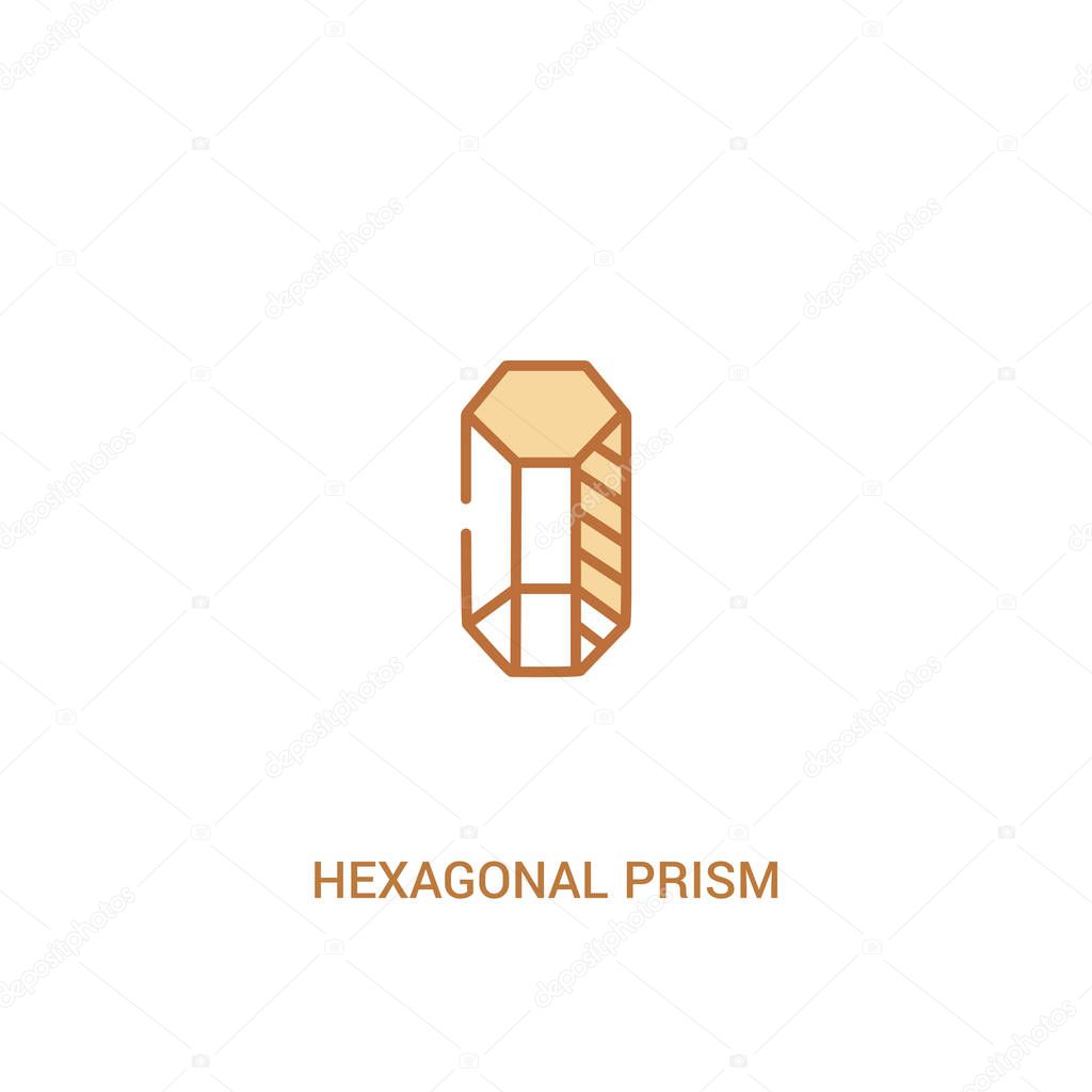 hexagonal prism concept 2 colored icon. simple line element illu
