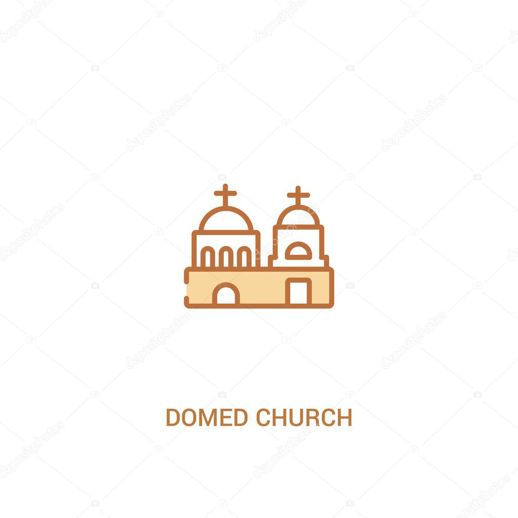 domed church concept 2 colored icon. simple line element illustr