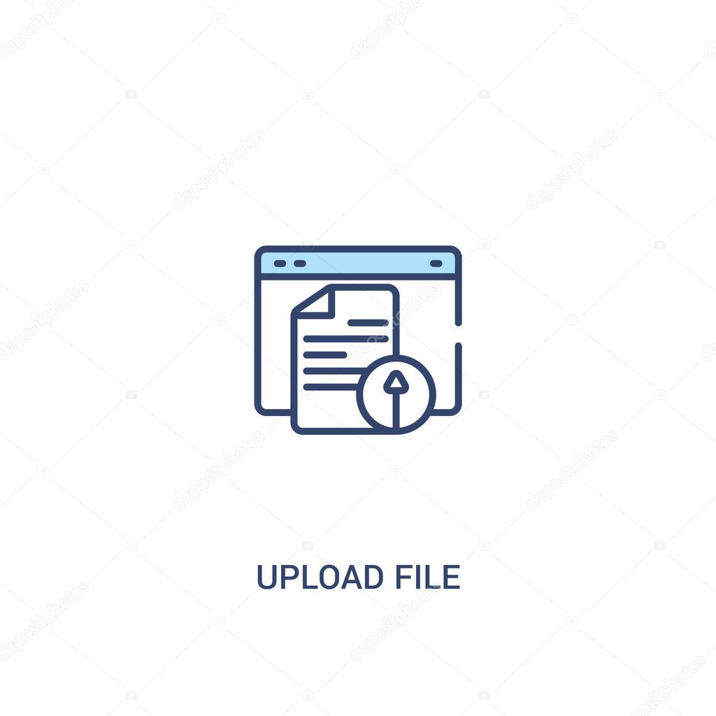 upload file concept 2 colored icon. simple line element illustra