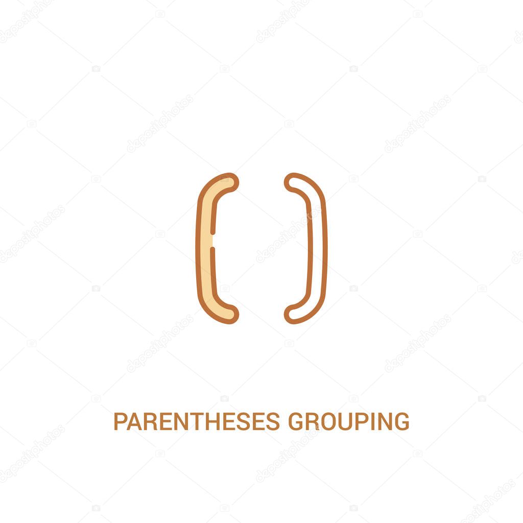 parentheses grouping concept 2 colored icon. simple line element