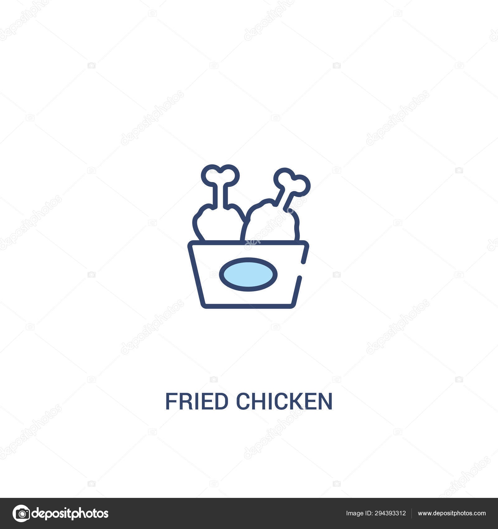 Fried Chicken Concept 2 Colored Icon Simple Line Element Illust Stock Vector C Zaurrahimov