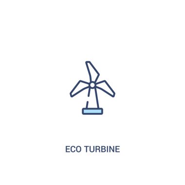 eko türbin kavramı 2 renkli simge. basit çizgi elemanı illustra