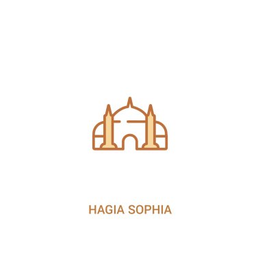 ayasofya kavramı 2 renkli simgesi. basit çizgi elemanı illustr