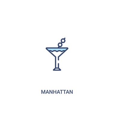 manhattan concept 2 renkli simge. basit satır elemanı illustrati