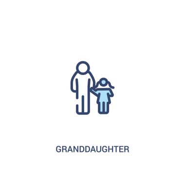 torunu kavramı 2 renkli simge. basit çizgi elemanı illust