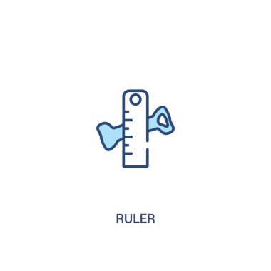 cetvel kavramı 2 renkli simgesi. basit çizgi elemanı illüstrasyon. 