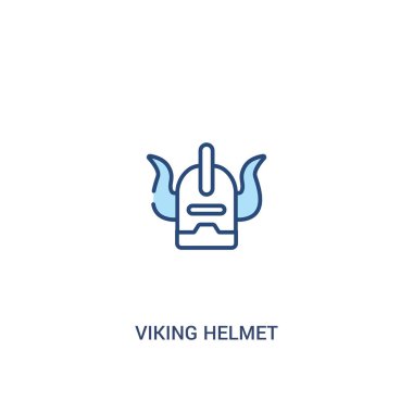 viking kask kavramı 2 renkli simgesi. basit çizgi elemanı illust