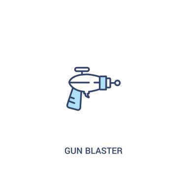 silah blaster kavramı 2 renkli simgesi. basit çizgi elemanı illustra
